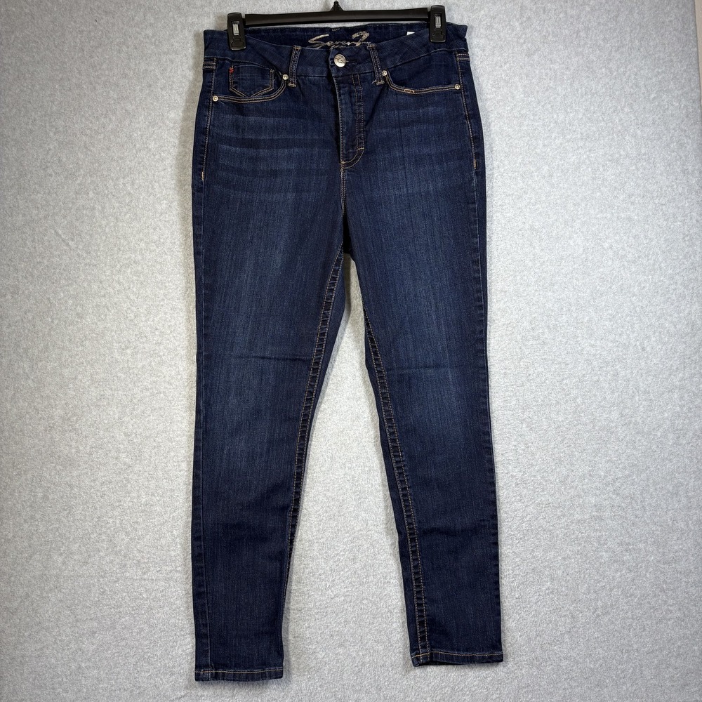 Seven7 Jeans Womens 14 Dark Wash High Rise Skinny Stretch Denim